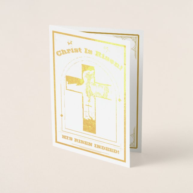 Carte Dorée Pâques, Résurrection Du Christ, Christ ressuscité (Devant)