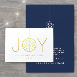 Carte Dorée Pas de logo Affaires Noël Ornament JOIE DE FÊTE