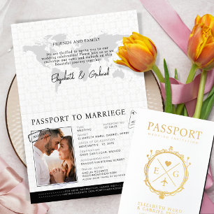 Carte Dorée Passeport Voyage Destination Mariage