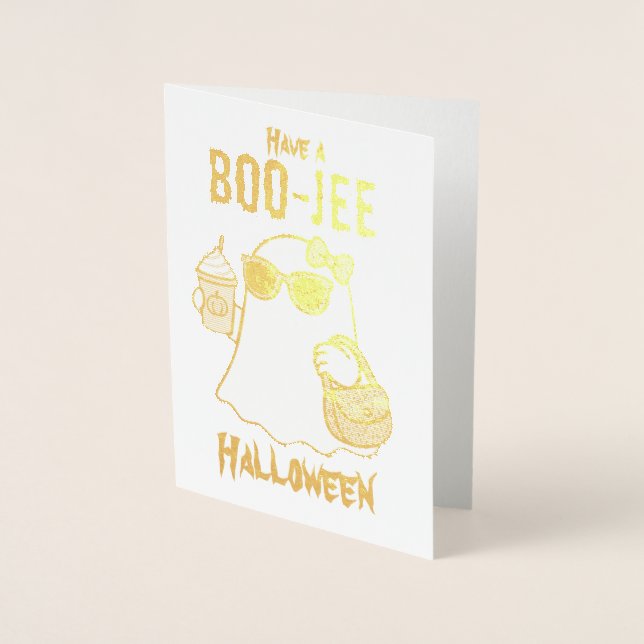 Carte Dorée Passez un Halloween fantôme Boo-jee (Devant)