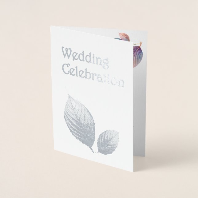 Carte Dorée Pastel Iridescente Feuille Mariage Dreamy Pastels (Devant)