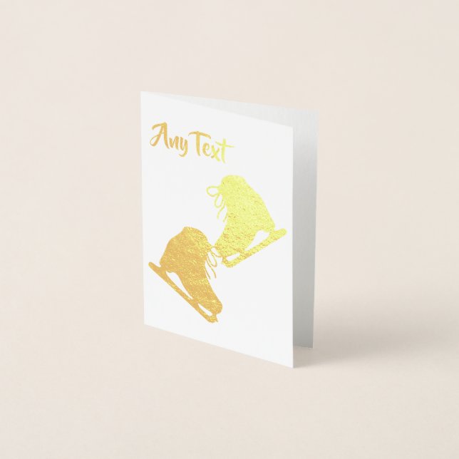 Carte Dorée Patinage Artistique Personnalisé (Devant)