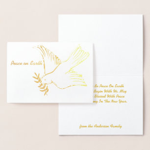 Carte Dorée Peace On Earth Dove Olive Branch