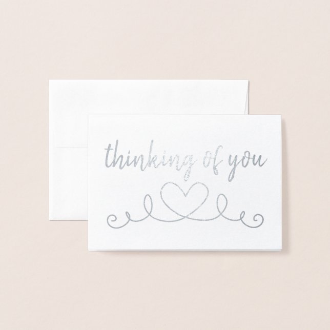 Carte Dorée Pensée Chic de Vous Cœur (Devant avec enveloppe)
