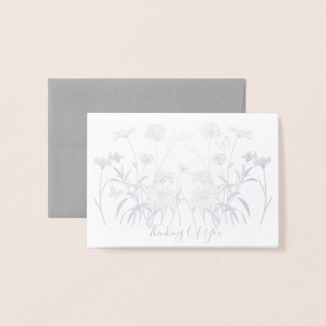 Carte Dorée Pensée fleur sauvage De Vous (Devant avec enveloppe)