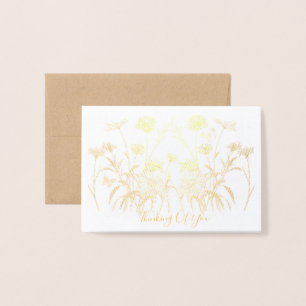 Carte Dorée Pensée fleur sauvage De Vous