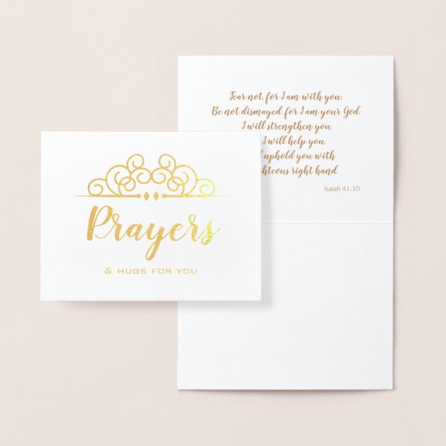 Carte Dorée Pensées de sympathie religieuse Je pense à vous Pr (Affichage)