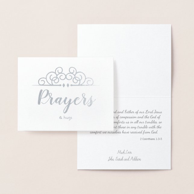 Carte Dorée Pensées de sympathie religieuse pour vous Prières  (Affichage)