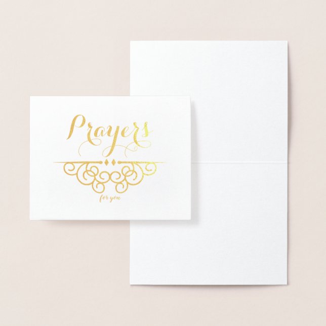 Carte Dorée Pensées de sympathie religieuse pour vous Prières (Affichage)