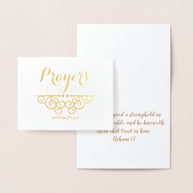 Carte Dorée Pensées de sympathie religieuse pour vous Prières (Affichage)