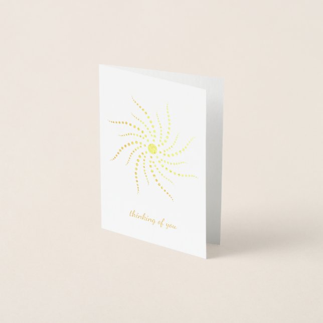 Carte Dorée penser à vous jours ensoleillés avant message pers (Devant)