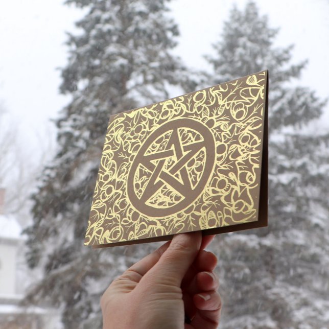 Carte Dorée Pentagramme de Yule païen (Créateur téléchargé)