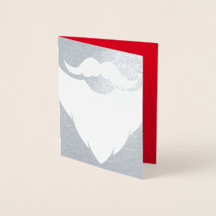Carte Dorée Père Noël Père la barbe de Noël argent rouge fête
