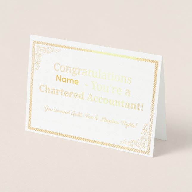 Carte Dorée Personalized CA Congratulations Card  (Devant)