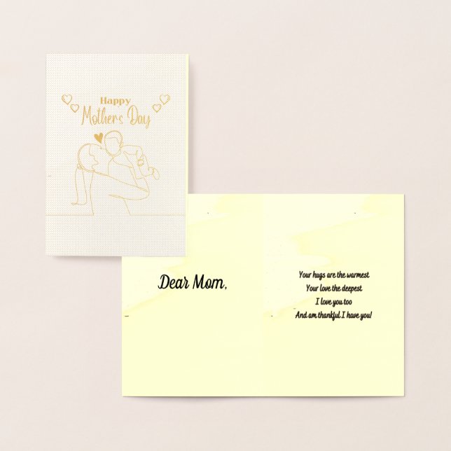 Carte Dorée Personnalisé do-it-yourself fête des mères avec po (Affichage)