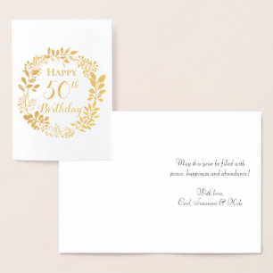 Carte Dorée Personnalisé Élégant Joyeux Anniversaire Véritable