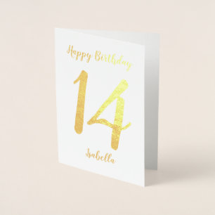 Carte Dorée Personnalisé Joyeux Anniversaire Nom et âge Or