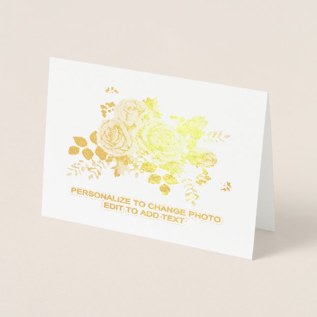 Carte Dorée Personnaliser Ajouter un nom Photo ou oeuvre d'art (Devant)