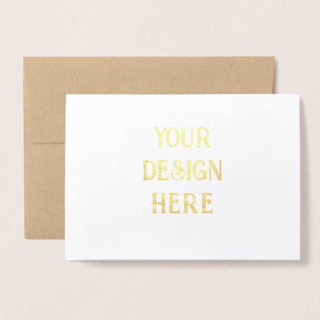 Carte Dorée Personnaliser ou personnalisation  (Devant avec enveloppe)