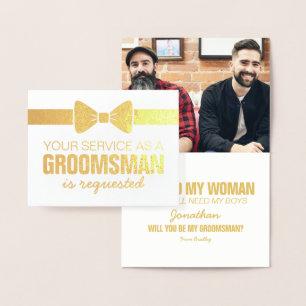 Carte Dorée Photo de Groomsmen personnalisée Groomsman deman