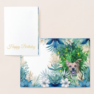 Carte Dorée Photo et message personnalisés pour animaux de com