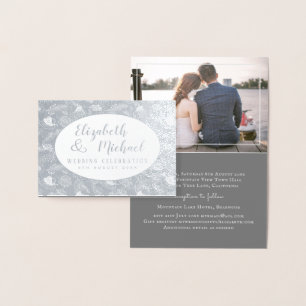 Carte Dorée PHOTO FOIL de luxe plié Élégant MARIAGE Feuille