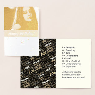 Carte Dorée Photo monogram du Spécial 70e Birthday Party