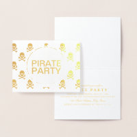 Pirate Party Gold Foil Stripe crâne