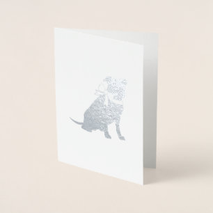 Carte Dorée Pit Bull Baby shower Pitbull Chien Blue Boy