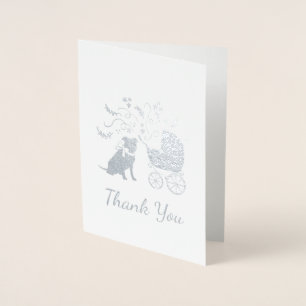 Carte Dorée Pit Bull Chien Baby shower Genre Neutre Pitbull