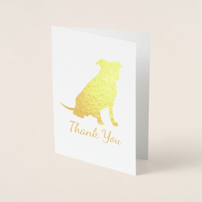 Carte Dorée Pit Bull Chien Baby shower Genre Neutre Pitbull (Devant)