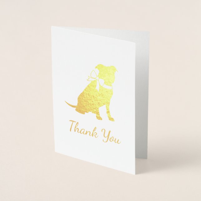 Carte Dorée Pit Bull Chien Baby shower Genre Neutre Pitbull (Devant)
