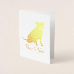 Carte Dorée Pit Bull Chien Baby shower rose fille Pitbull