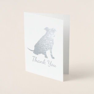 Carte Dorée Pit Bull Dog Baby shower Sexe Neutre