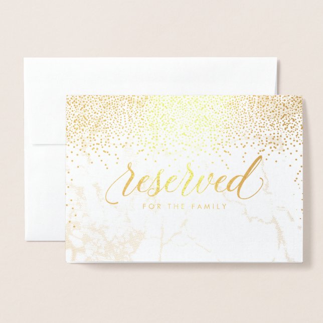 Carte Dorée PixDezines Gold Confetti/Signes de table réservés (Devant avec enveloppe)