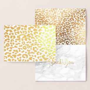 Carte Dorée PixDezines Gold Leopard Spots Merci
