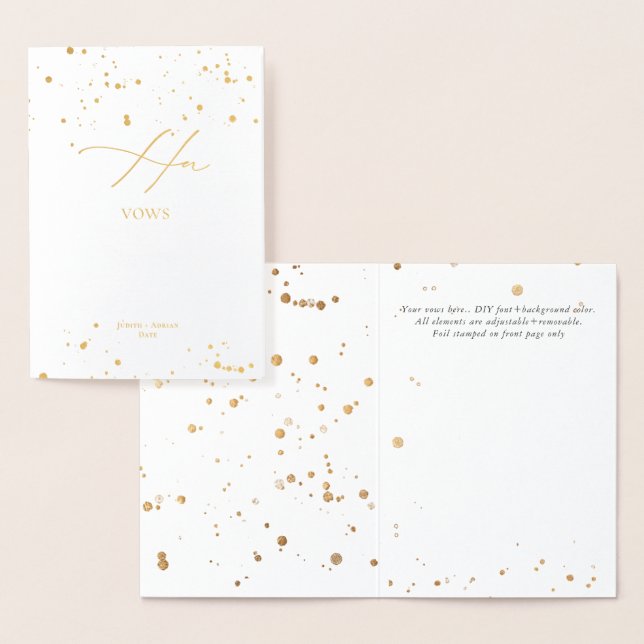Carte Dorée PixDezines Gold Luxe Calligraphie Ses Vows (Affichage)