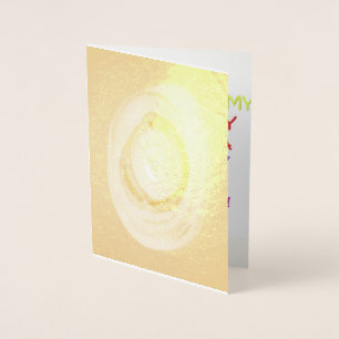 Carte Dorée Poème drôle d'amour avec conception artistique pou