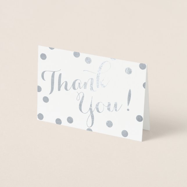Carte Dorée Points Confetti à huile d'argent Merci moderne (Devant)