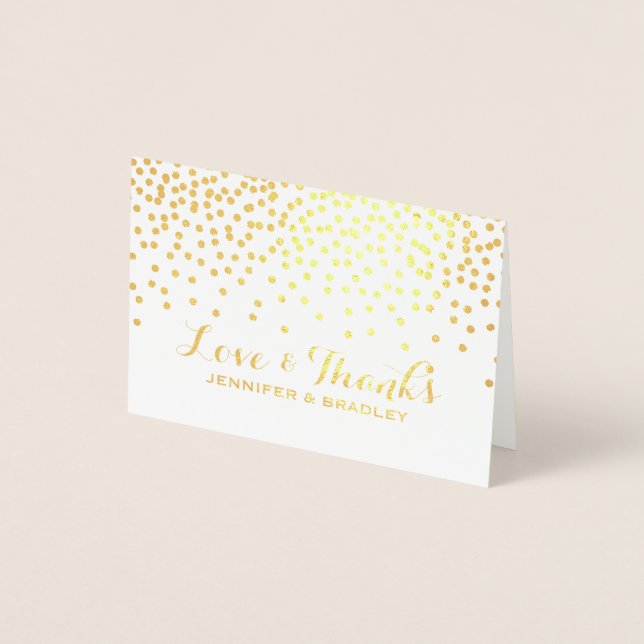 Carte Dorée Points Confetti de l'huile d'or moderne Merci Mari (Devant)