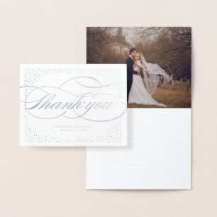 Carte Dorée Points Confetti Et Merci Mariage Classique Script