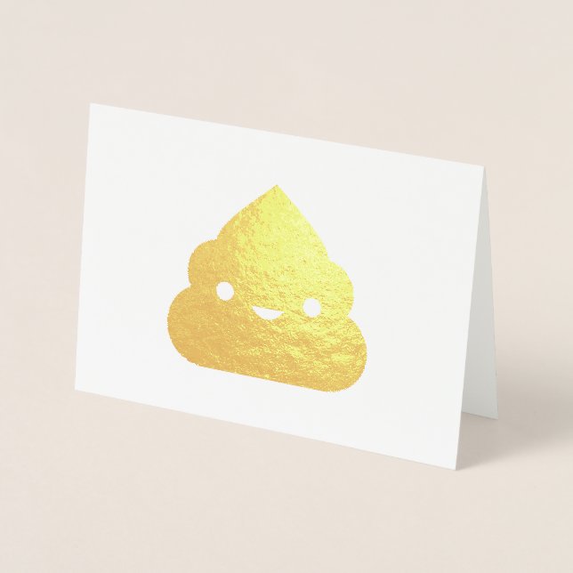 Carte Dorée Poop souriant d'or (Devant)