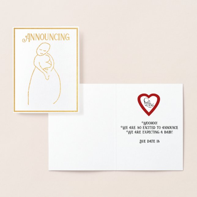 Carte Dorée Prégnancy Anouncement (Affichage)