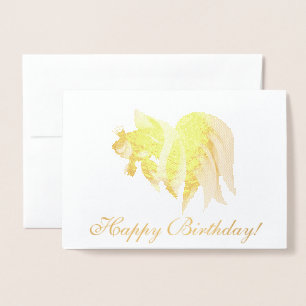 Carte Dorée Princesse poisson doré pour cadeau d'anniversaire