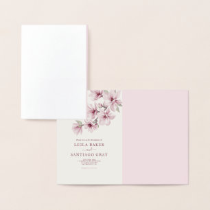 Carte Dorée Printemps Fleur De Cerisier Le Mariage De L'Invita