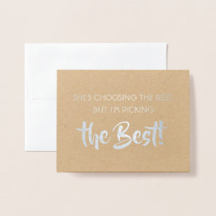 Carte Dorée Proposition Amusante De Groomsman - Le Meilleur