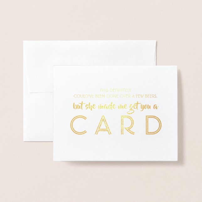 Carte Dorée Proposition amusante de Groomsman - Made Me Obtene (Devant avec enveloppe)