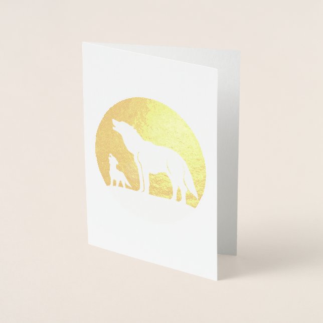 Carte Dorée Pup Mother and Wolf (Devant)