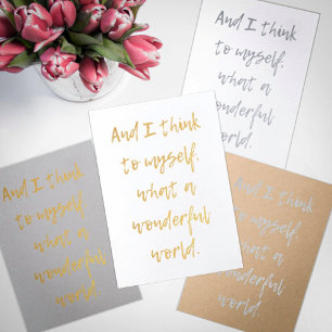 Carte Dorée Quel monde merveilleux