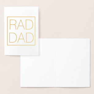 Carte Dorée Rad Papa typographie or et minimaliste carré amuse